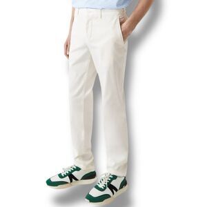 Lacoste Pants Mens 38 x 32 Off White Chino Slim Fit Stretch Logo Preppy HH2661